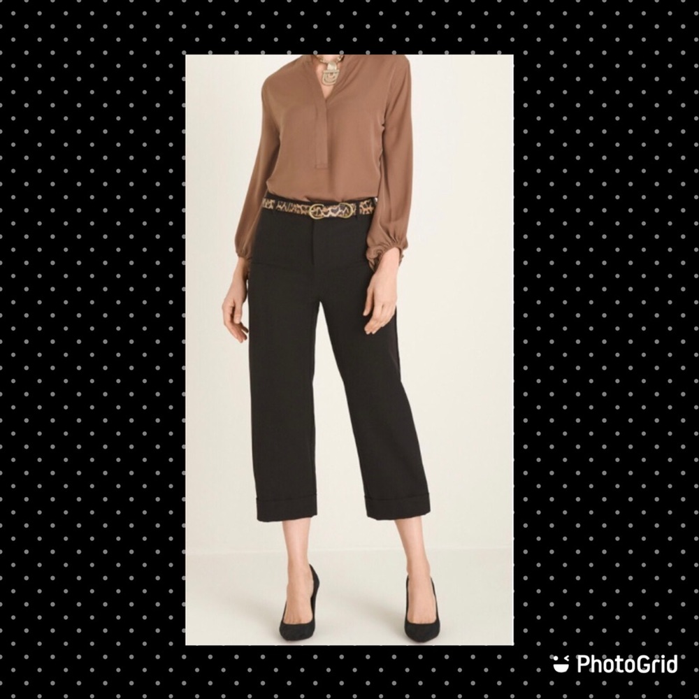 Chicos Wide Leg Cuffed Crops 1